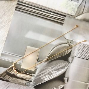 Gold Tone Crystal Pendant Chain Necklace